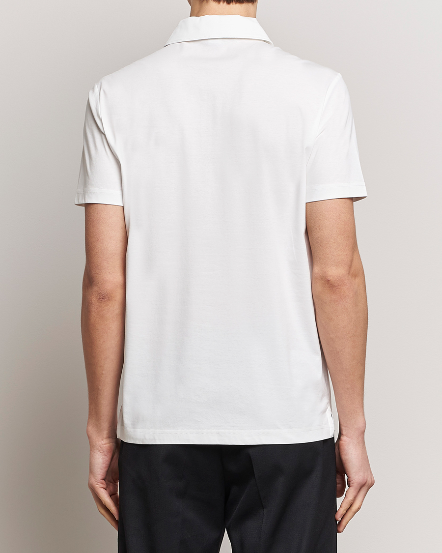 Men | Polo Shirts | Tiger of Sweden | Laron Mercerized Cotton Half Zip Polo Summer Snow