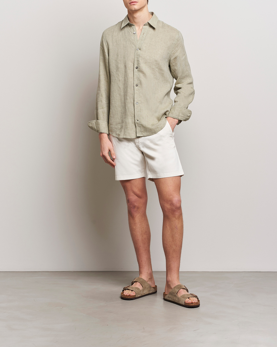 Men | Shirts | Tiger of Sweden | Spenser Linen Shirt Olive Green
