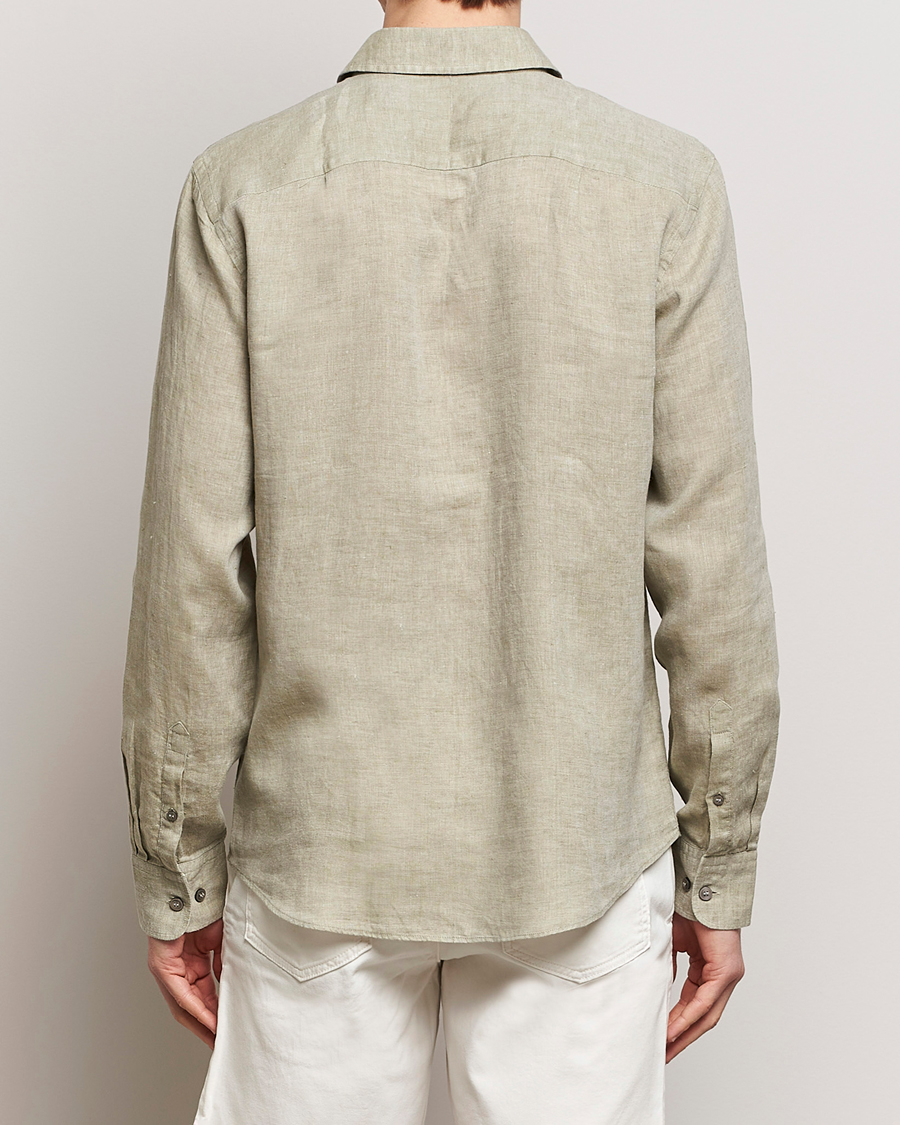 Men | Shirts | Tiger of Sweden | Spenser Linen Shirt Olive Green