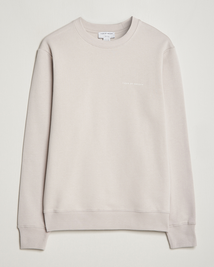 Men | Sweaters & Knitwear | Tiger of Sweden | Emerson Crew Neck Sweatshirt Grey Sand
