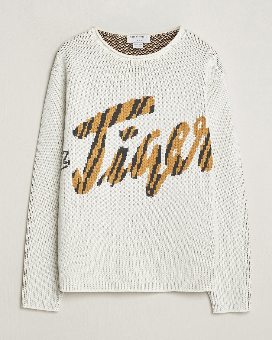 Men | Sweaters & Knitwear | Tiger of Sweden | Bobi Heavy Knitted Sweater Off White