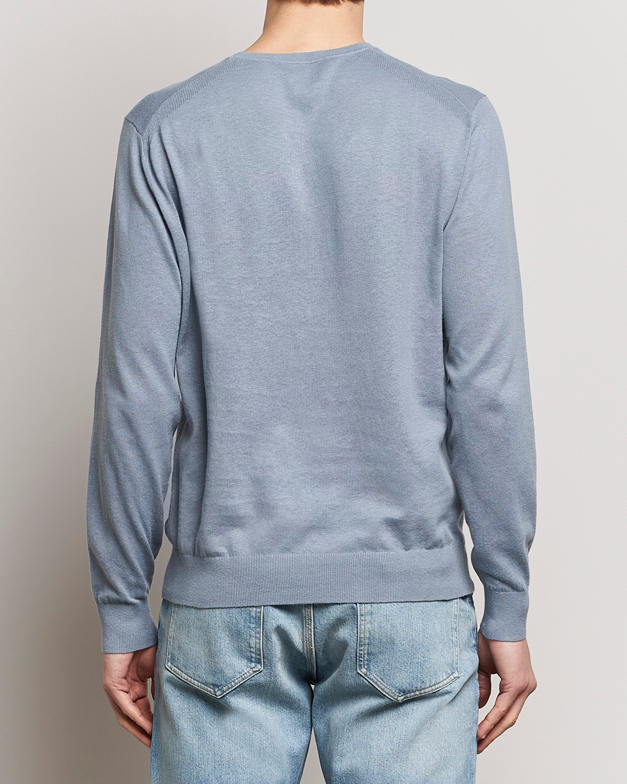 Men | Sweaters & Knitwear | Tiger of Sweden | Michas Cotton/Linen Knitted Sweater Polar Blue
