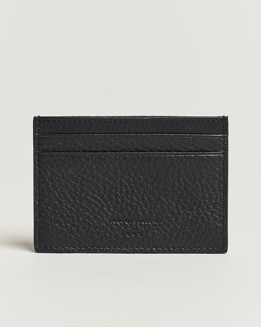 Men | Tiger of Sweden Wharf Grained Leather Card Holder Black | Tiger of Sweden | Wharf Grained Leather Card Holder Black
