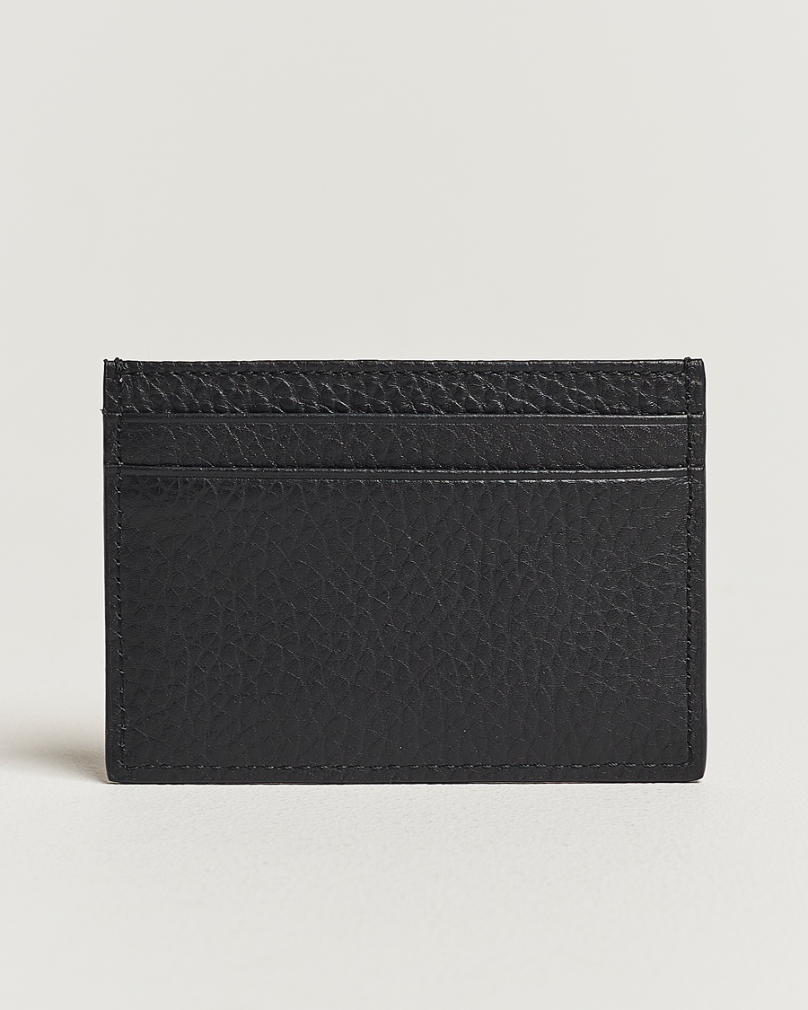 Men | Tiger of Sweden Wharf Grained Leather Card Holder Black | Tiger of Sweden | Wharf Grained Leather Card Holder Black