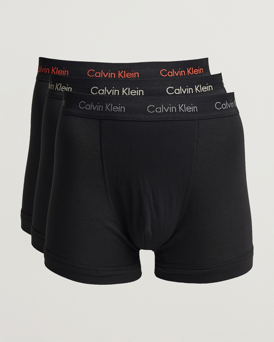 Men | Underwear & Socks | Calvin Klein | Cotton Stretch Trunk 3-pack Black