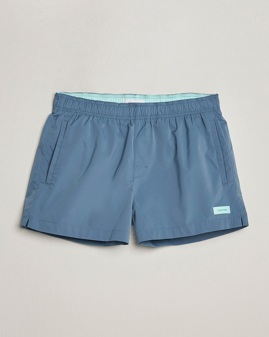 Men | Swimwear | Calvin Klein | Logo Drawstring Swimshorts Muted Cerulean
