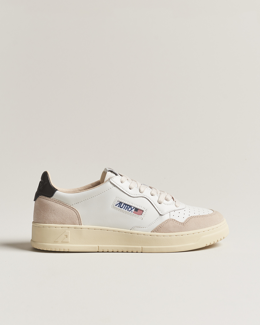 Men | Sneakers | Autry | Medalist Low Super Soft Goat Leather Sneaker White/Black