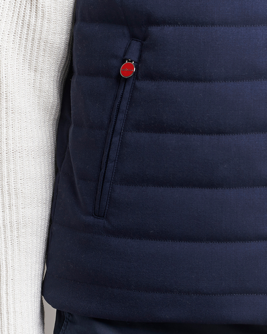 Men | Coats & Jackets | Kiton | Technical Wool Gilet Navy