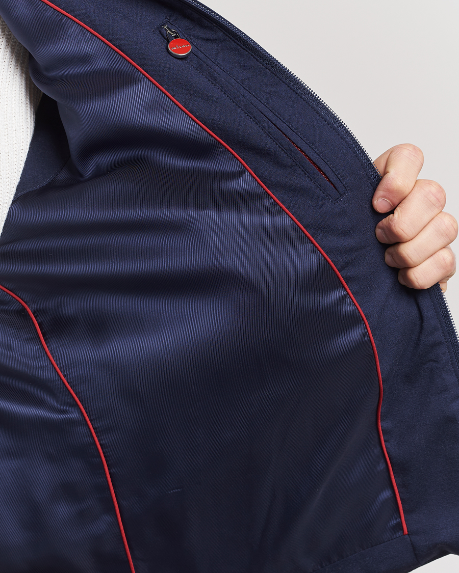 Men | Coats & Jackets | Kiton | Technical Wool Gilet Navy