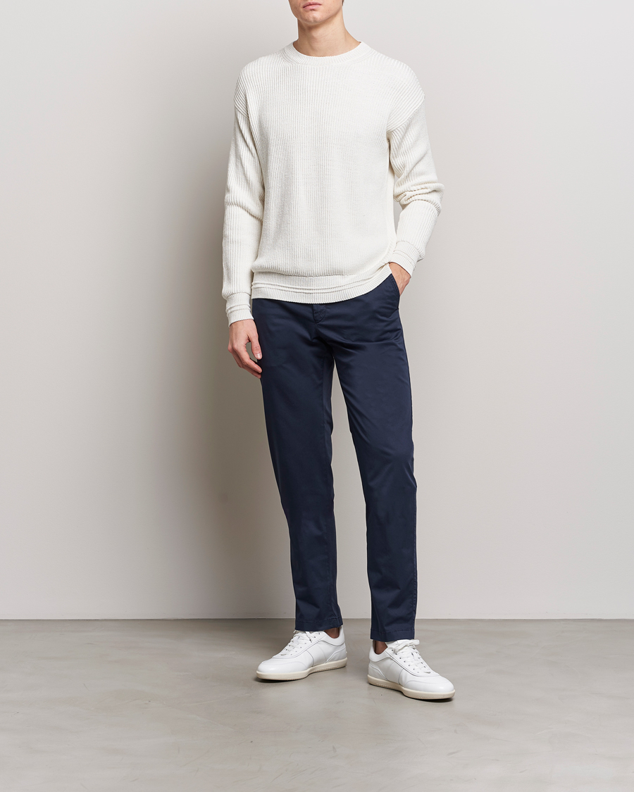 Men | Sweaters & Knitwear | Kiton | Cotton/Silk Rib Pullover Off White