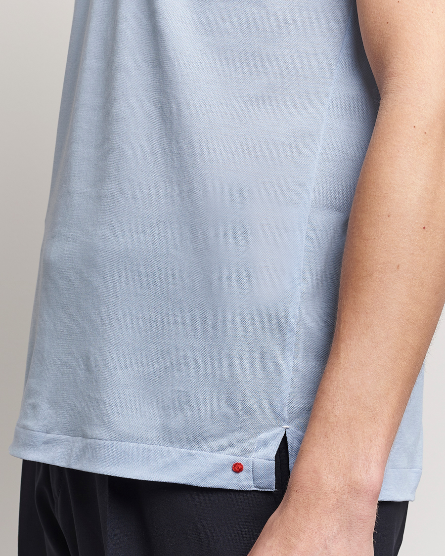 Men | Polo Shirts | Kiton | Short Sleeve Jersey Polo Light Blue
