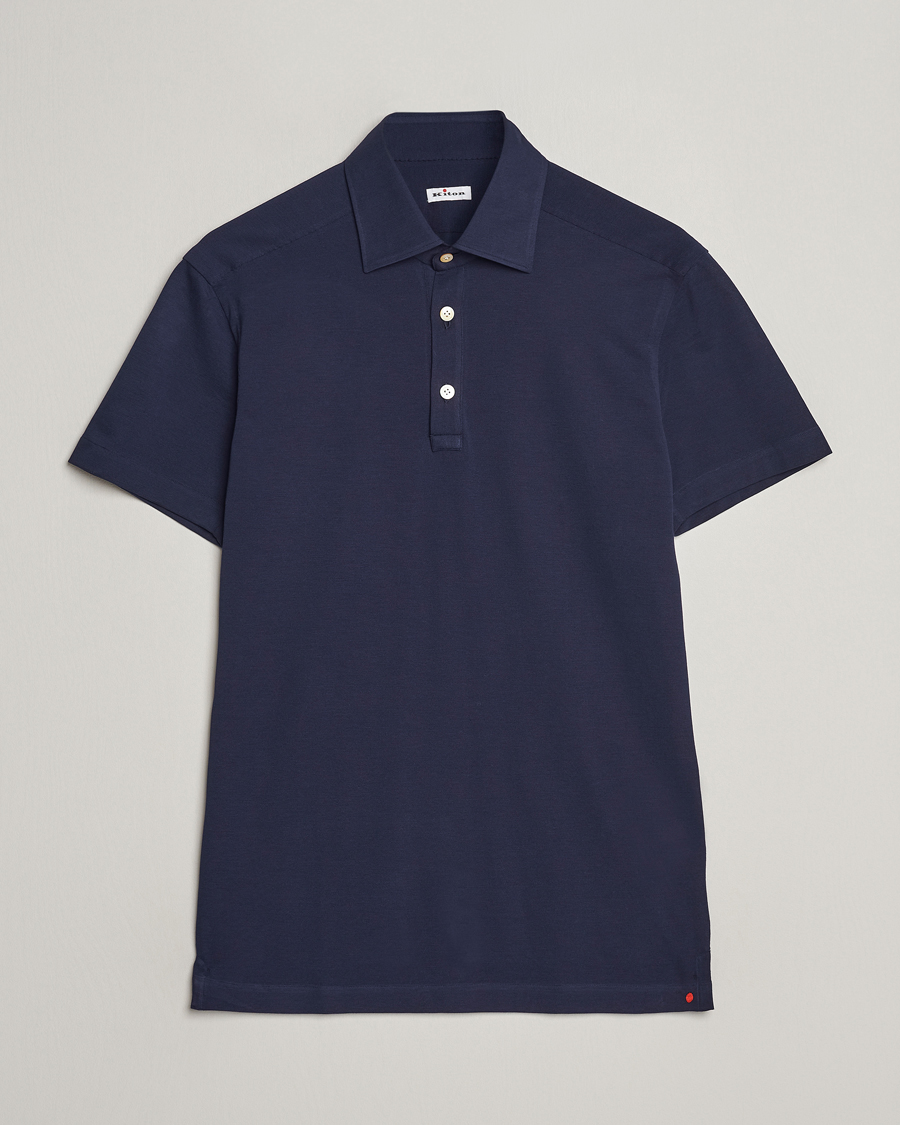 Men | Polo Shirts | Kiton | Short Sleeve Jersey Polo Navy
