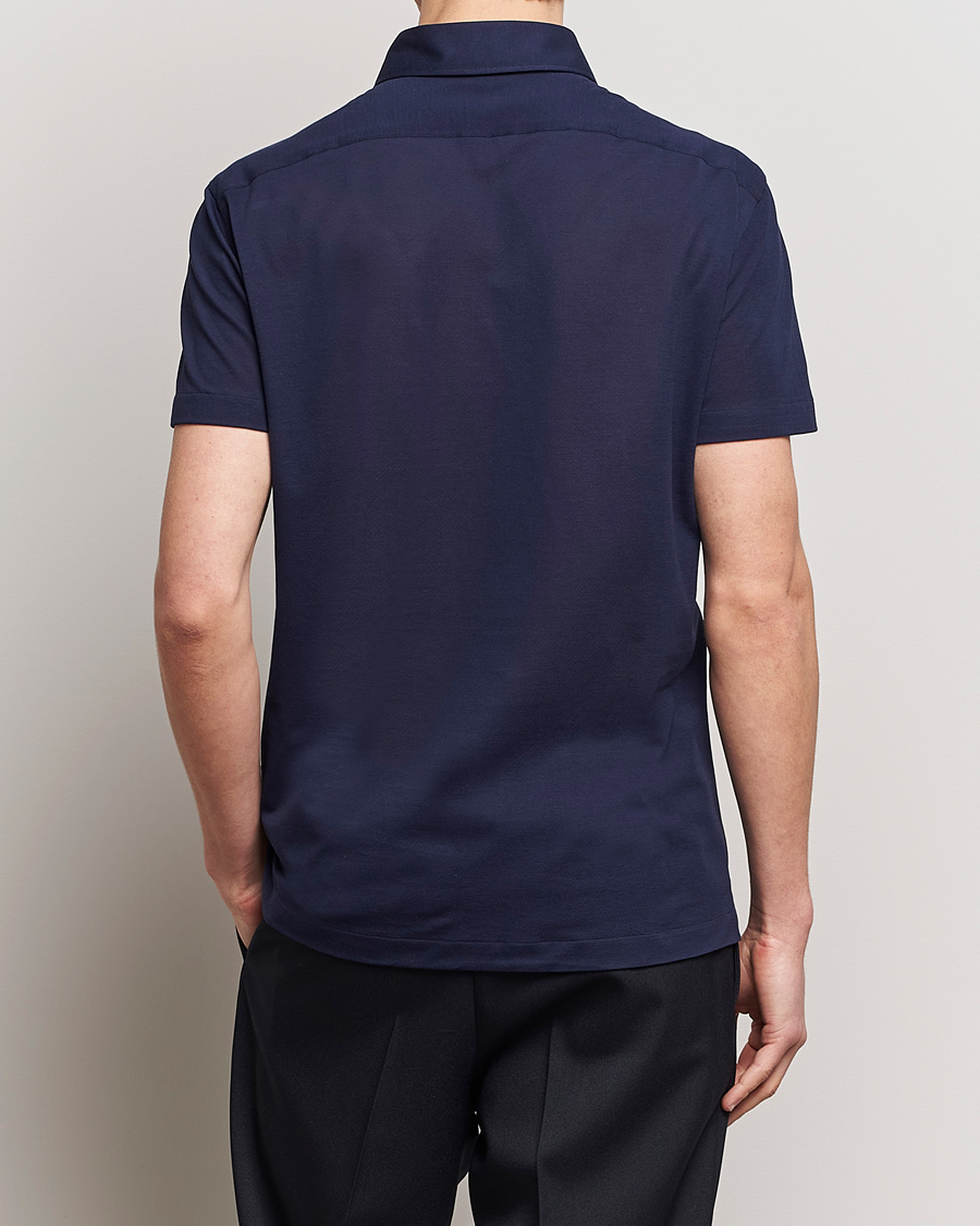 Men | Polo Shirts | Kiton | Short Sleeve Jersey Polo Navy