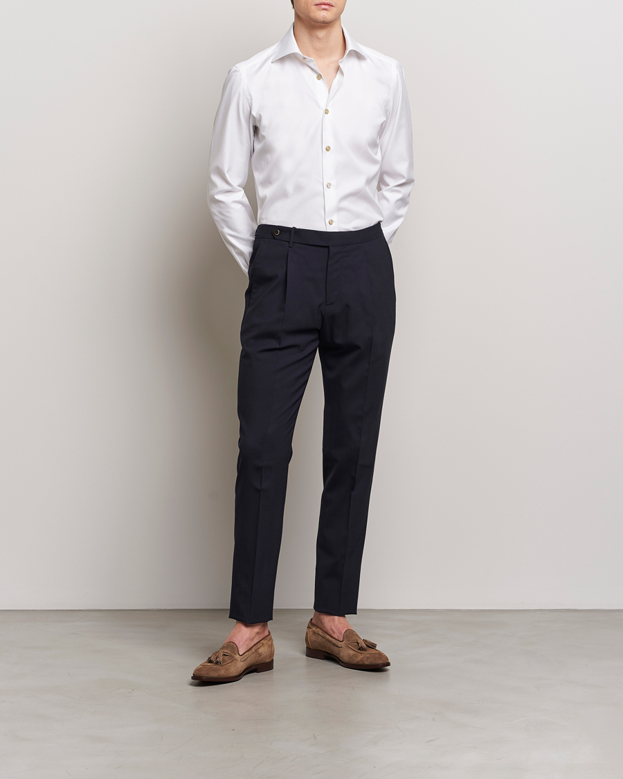 Men | Shirts | Kiton | Slim Fit Dress Shirt White