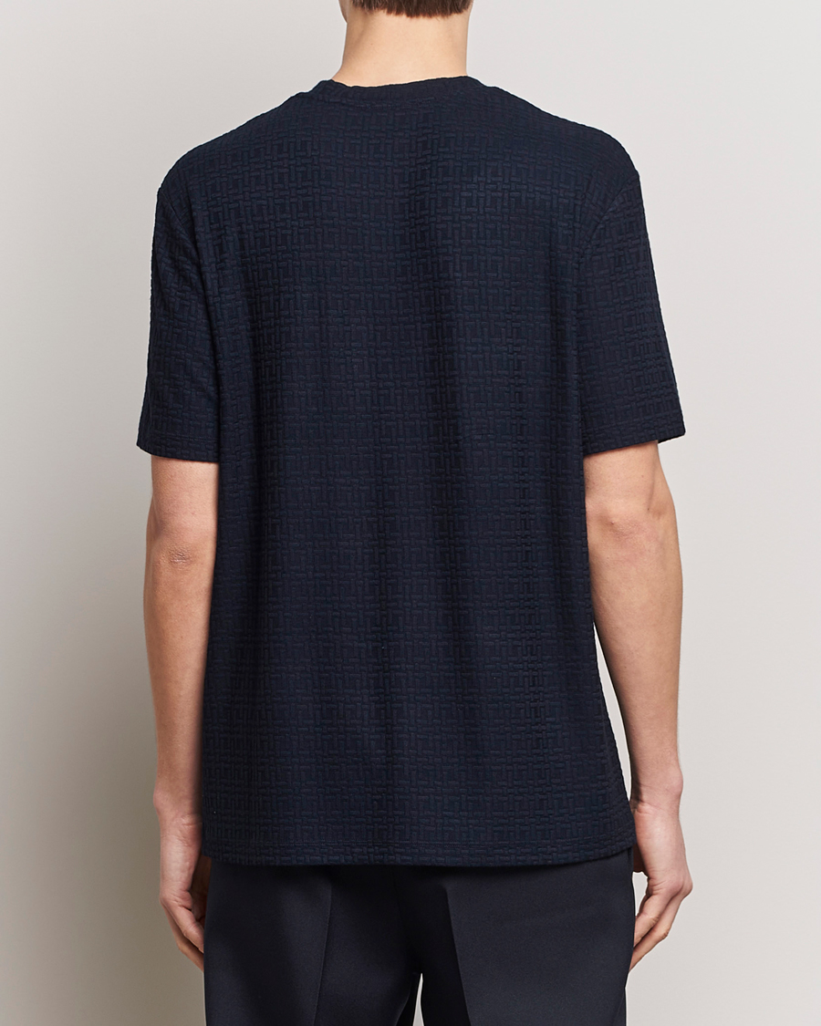Men | T-Shirts | Giorgio Armani | Short Sleeve Cashmere Stretch T-Shirt Navy