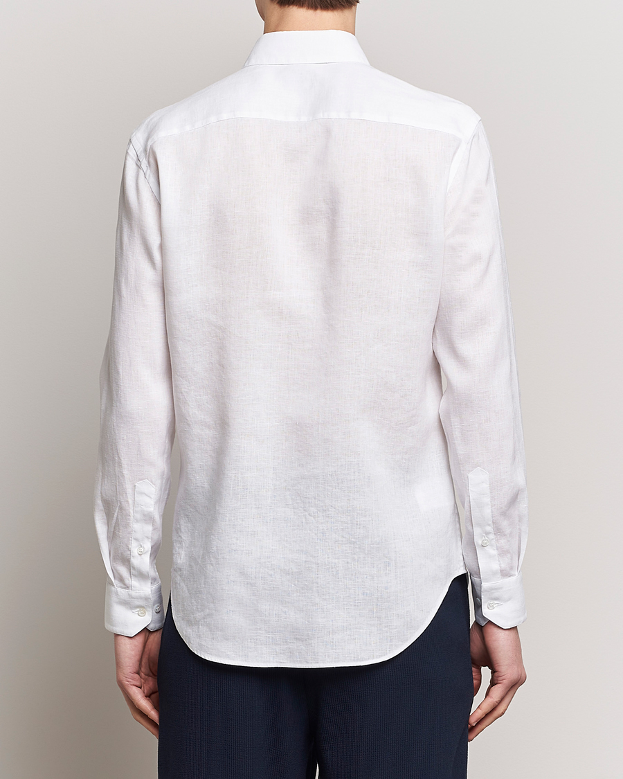 Men | Shirts | Giorgio Armani | Slim Fit Linen Shirt White