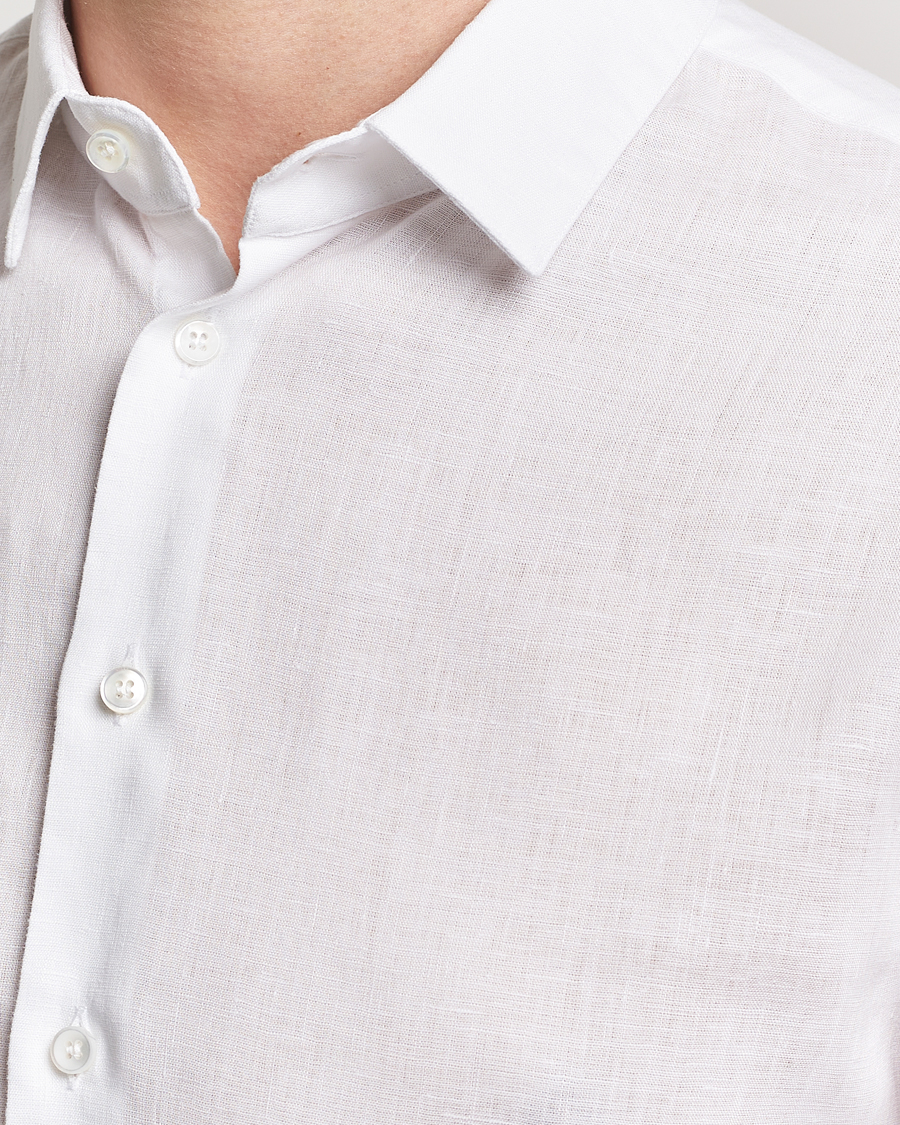 Men | Shirts | Giorgio Armani | Slim Fit Linen Shirt White