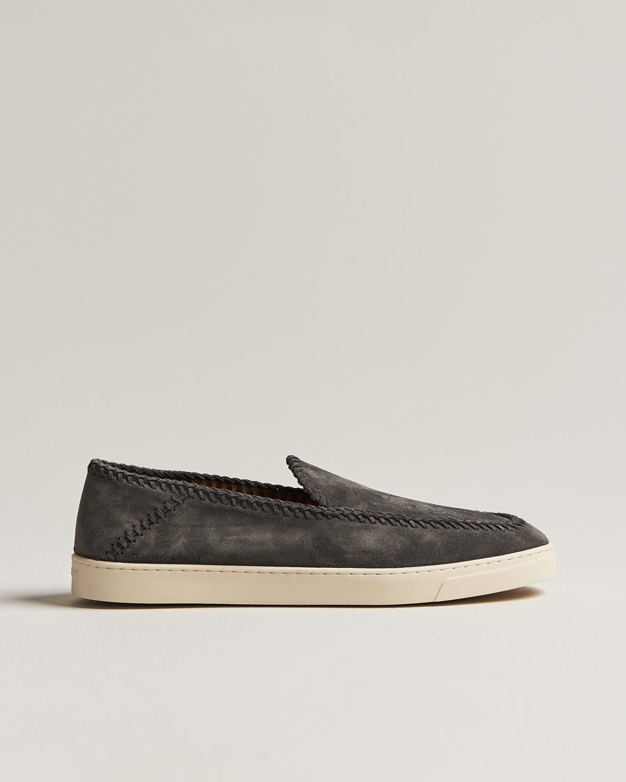 Men | Giorgio Armani Intrecci Loafers Grey Suede | Giorgio Armani | Intrecci Loafers Grey Suede
