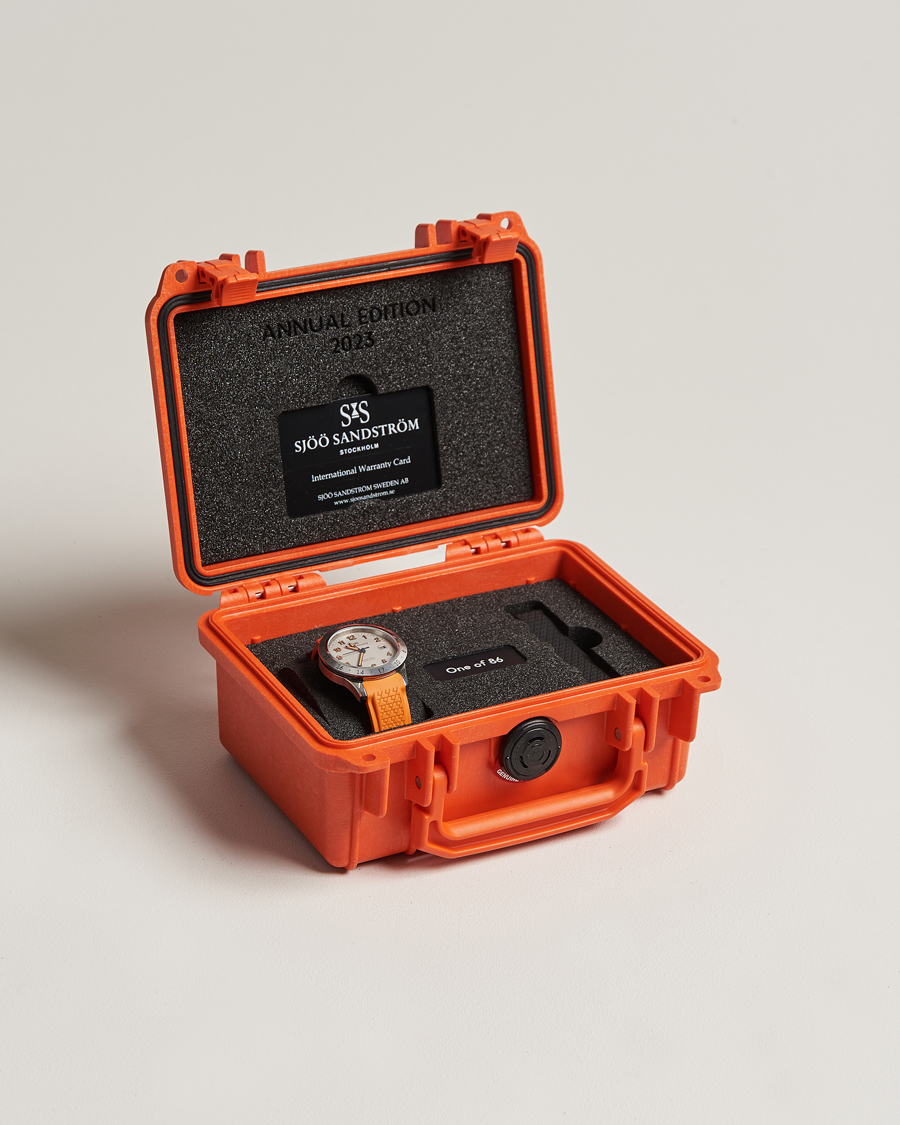 Men | Sjöö Sandström Royal Steel Worldtimer 41mm Annual Edition Orange | Sjöö Sandström | Royal Steel Worldtimer 41mm Annual Edition Orange