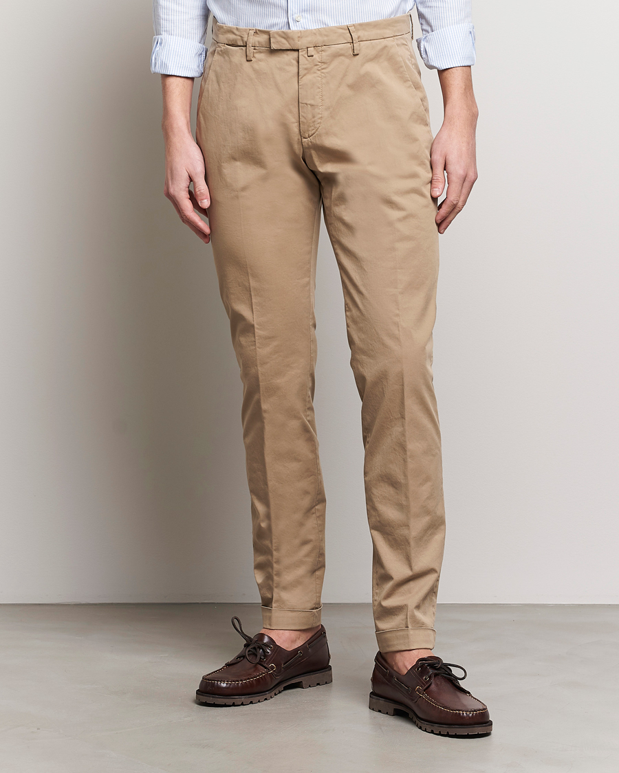 Men | Trousers | Briglia 1949 | Slim Fit Cotton Stretch Chinos Taupe