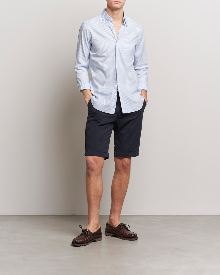 Men | Shorts | Briglia 1949 | Pleated Cotton Shorts Navy