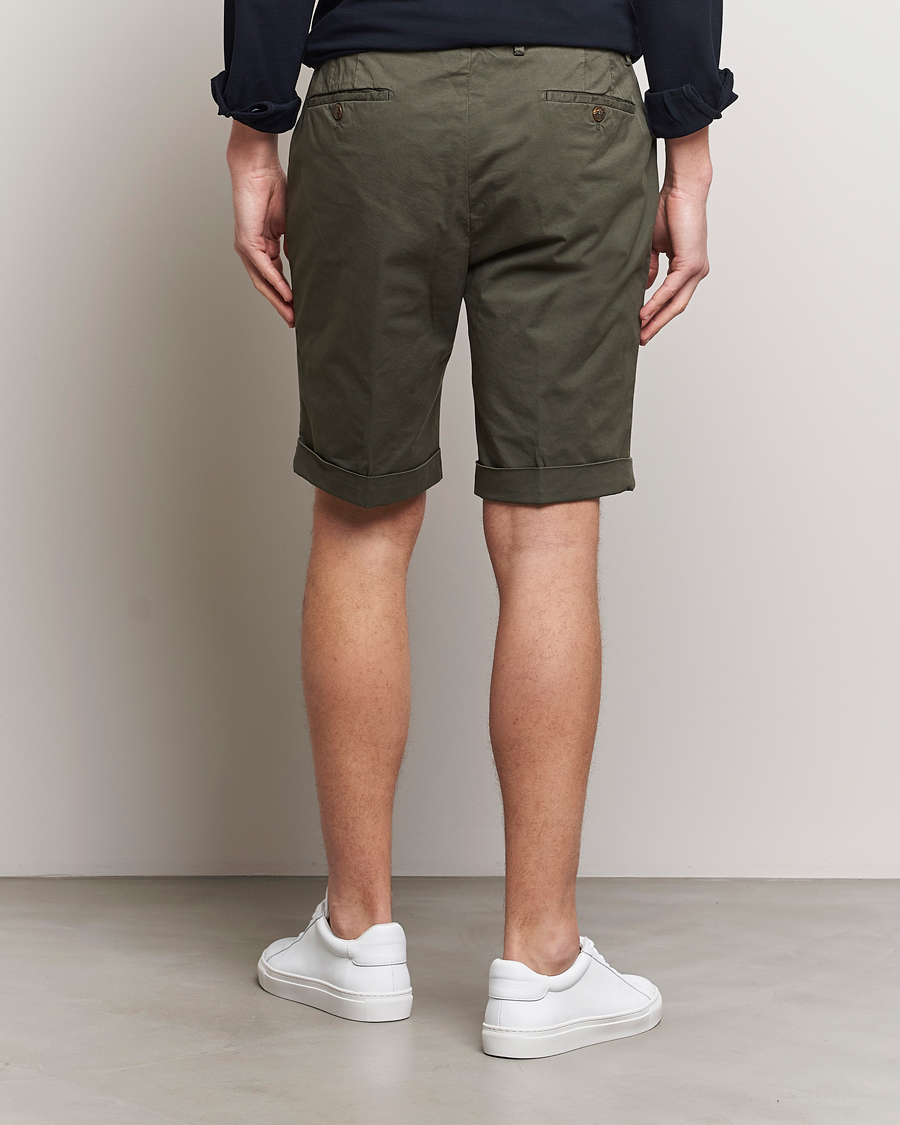 Men | Shorts | Briglia 1949 | Pleated Cotton Shorts Olive
