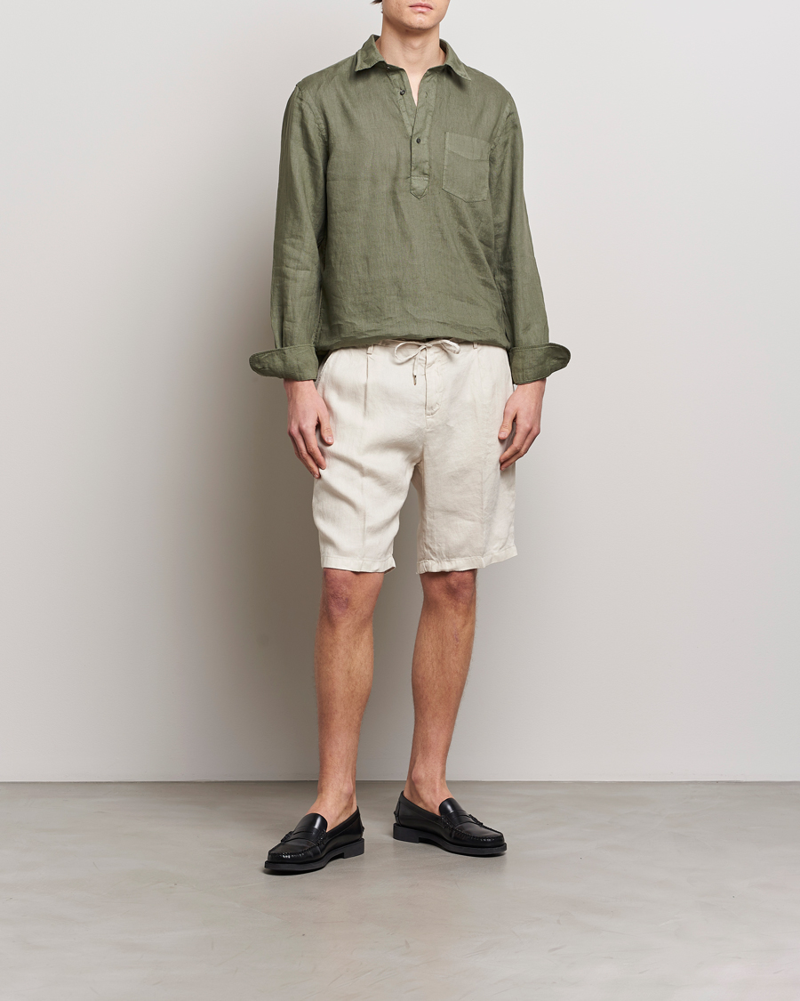 Men | Shorts | Briglia 1949 | Easy Fit Linen Shorts Off White
