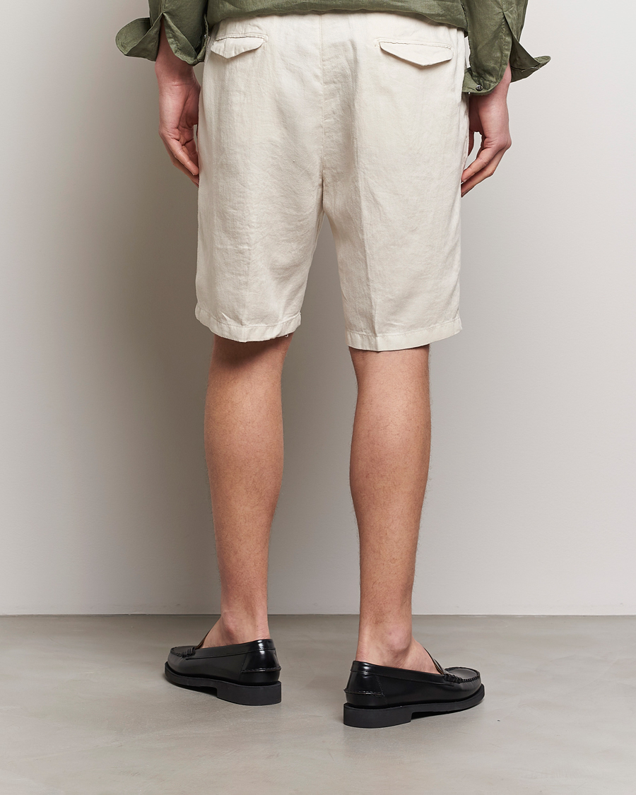 Men | Shorts | Briglia 1949 | Easy Fit Linen Shorts Off White