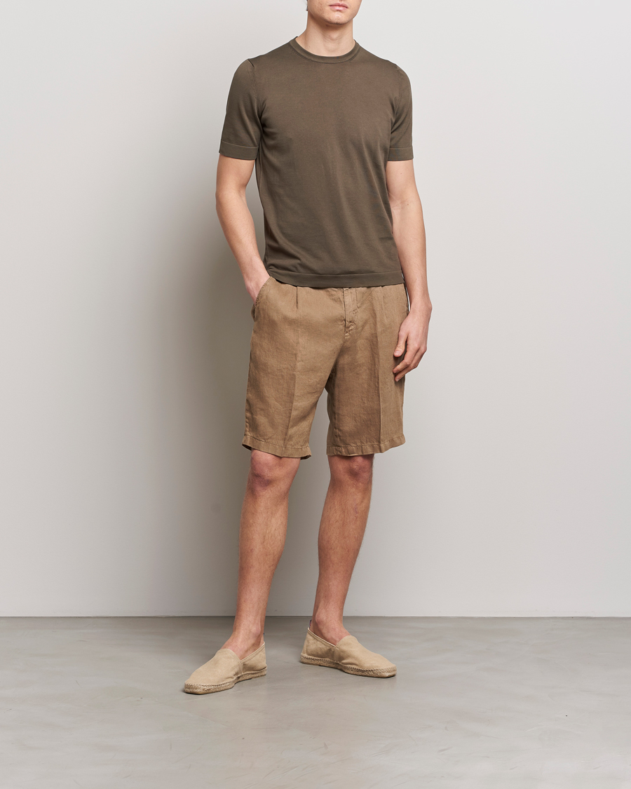 Men | Shorts | Briglia 1949 | Easy Fit Linen Shorts Beige