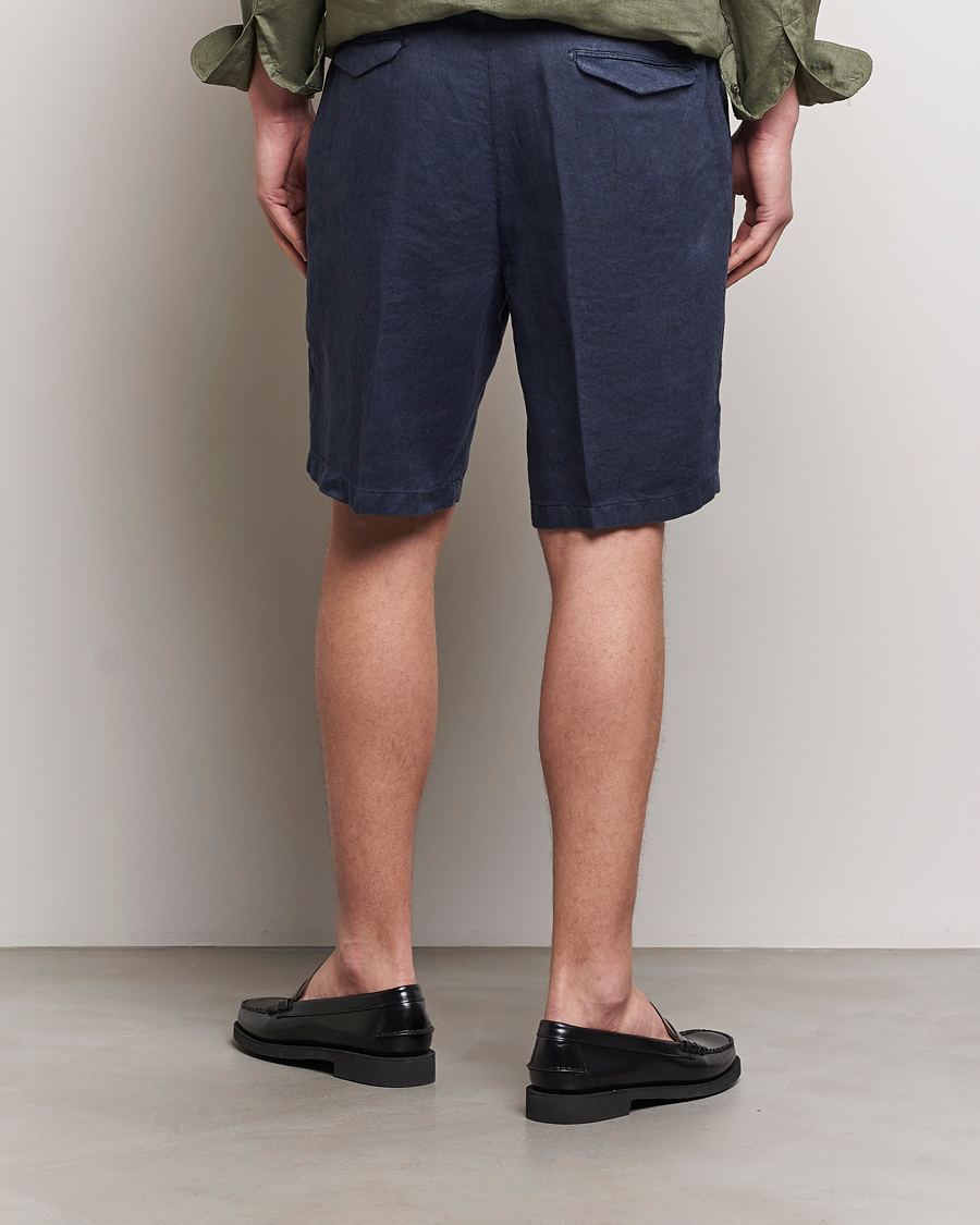 Men | Shorts | Briglia 1949 | Easy Fit Linen Shorts Navy