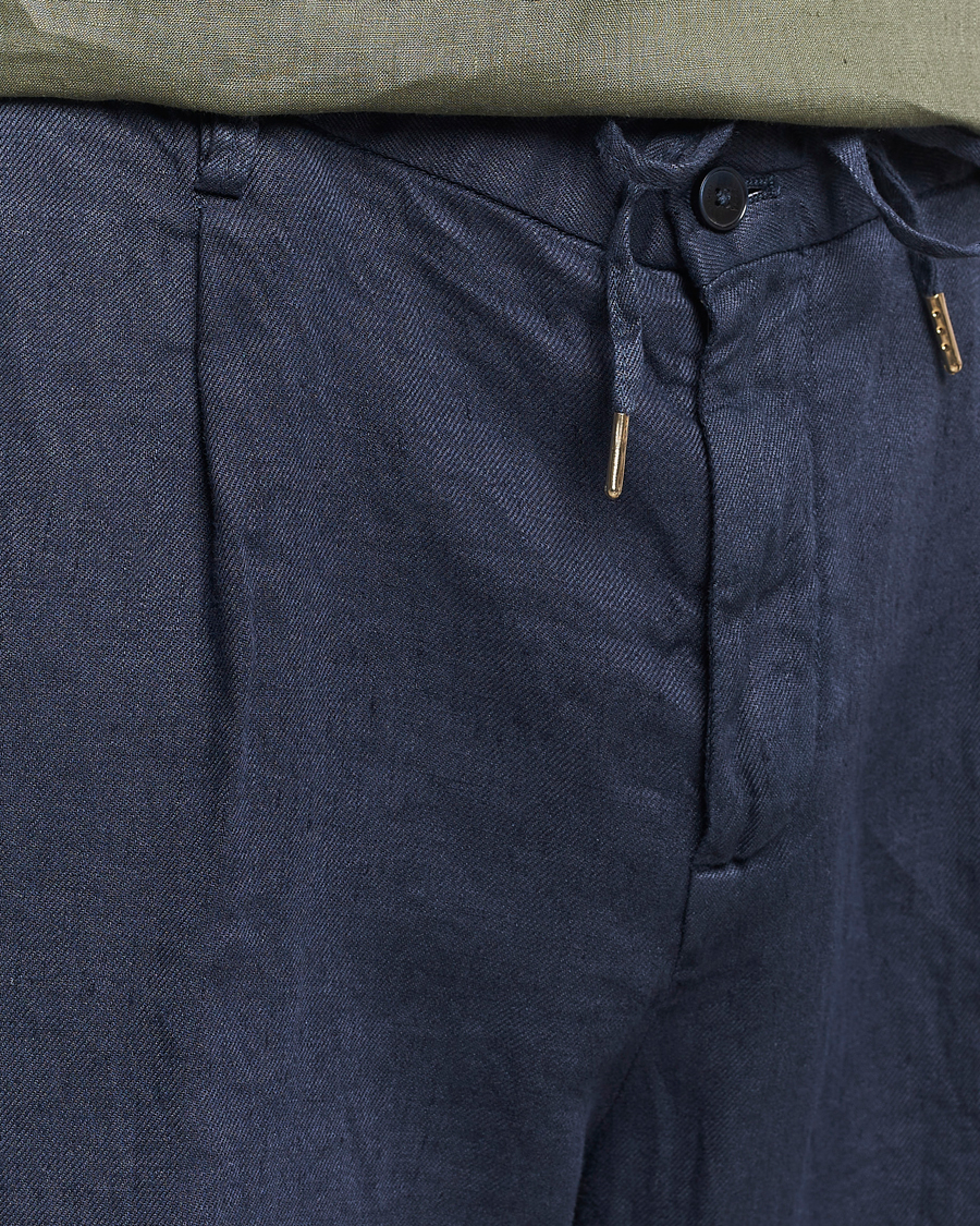 Men | Shorts | Briglia 1949 | Easy Fit Linen Shorts Navy