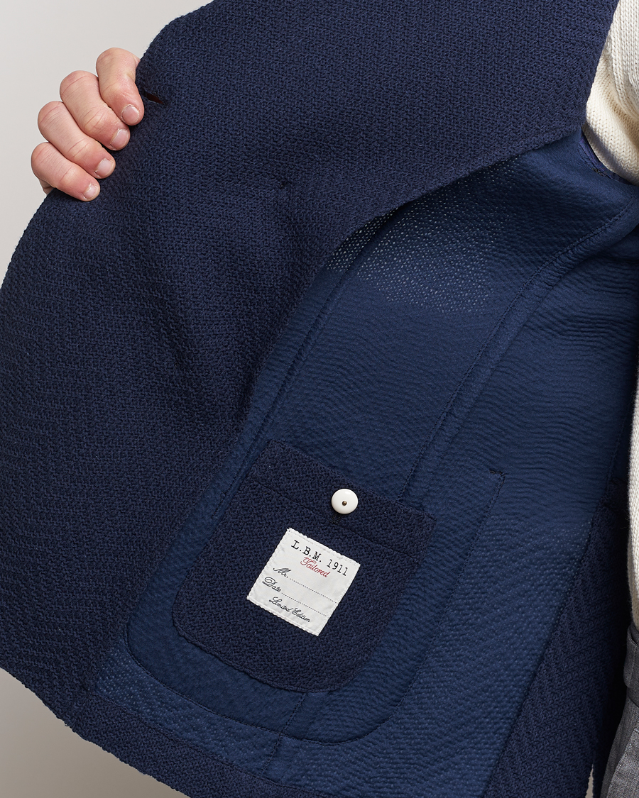 Men | Blazers | L.B.M. 1911 | Double Breasted Jersey Punto Blazer Navy