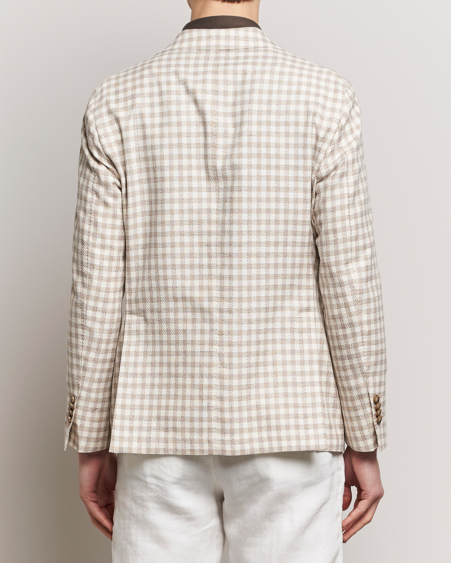 Men | Blazers | L.B.M. 1911 | Checked Cotton Peak Lapel Blazer Beige