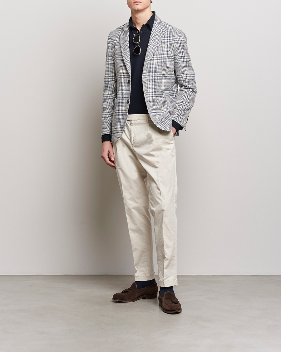 Men | Blazers | L.B.M. 1911 | Checked Cotton Blazer Navy/Brown