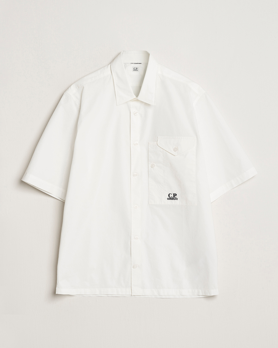 Men | Shirts | C.P. Company | Short Sleeve Popline Shirt White