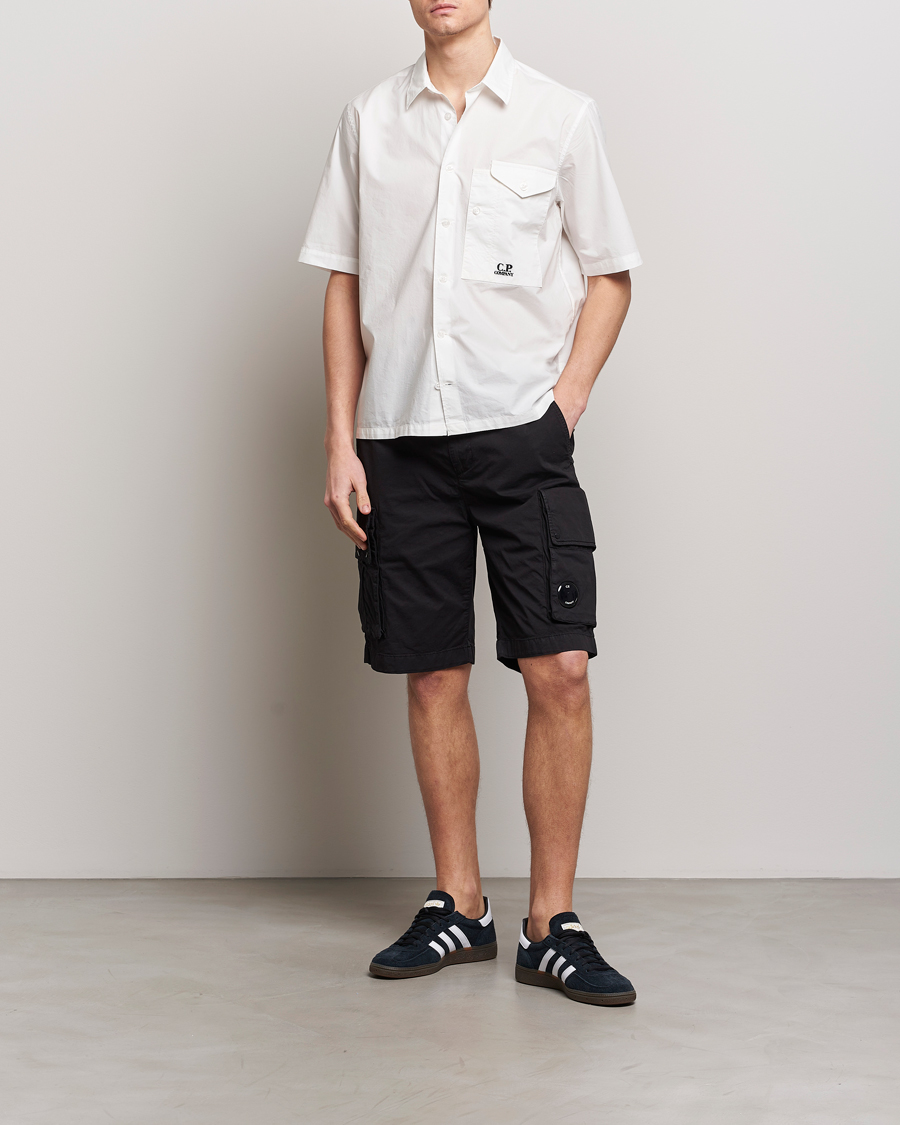 Men | Shirts | C.P. Company | Short Sleeve Popline Shirt White