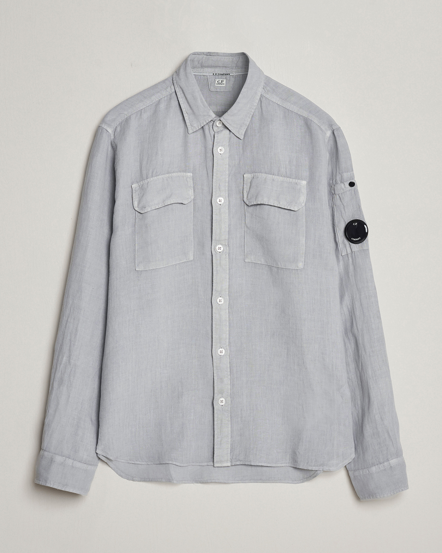 Men | Shirts | C.P. Company | Long Sleeve Linen Shirt Grey