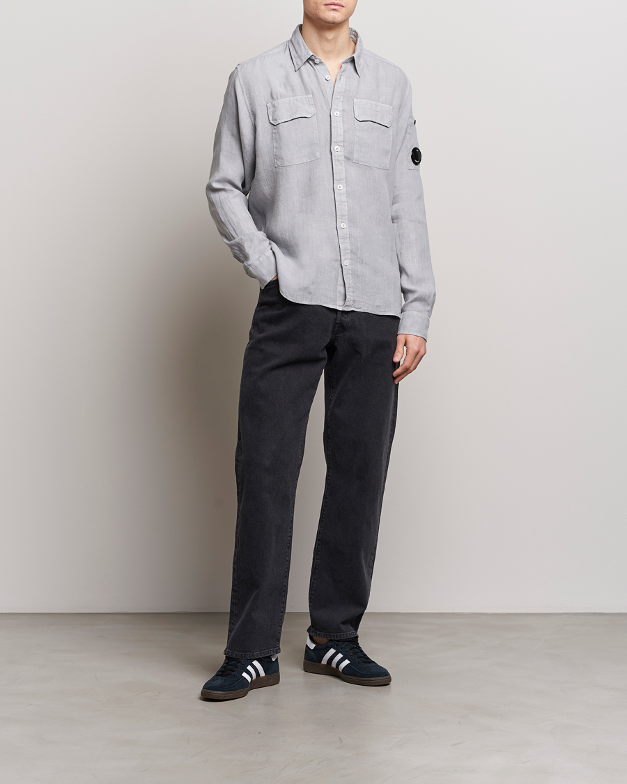 Men | Shirts | C.P. Company | Long Sleeve Linen Shirt Grey