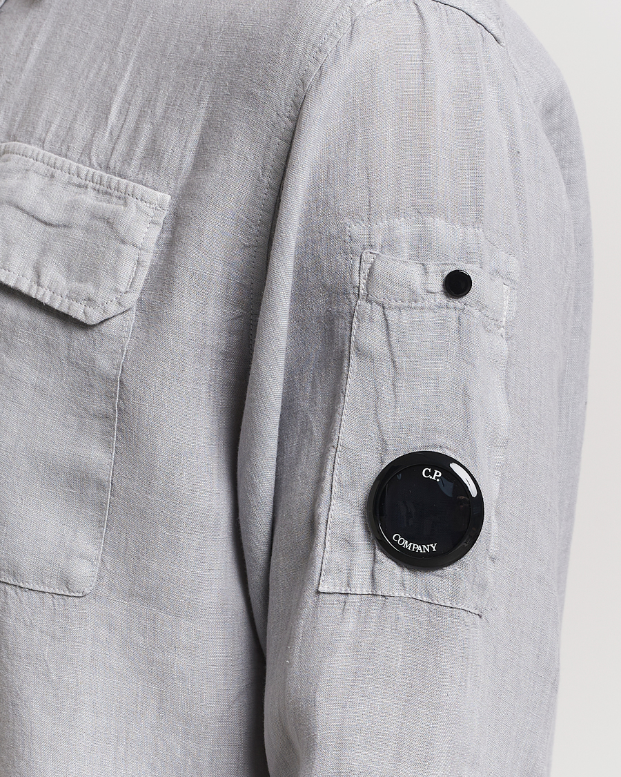 Men | Shirts | C.P. Company | Long Sleeve Linen Shirt Grey
