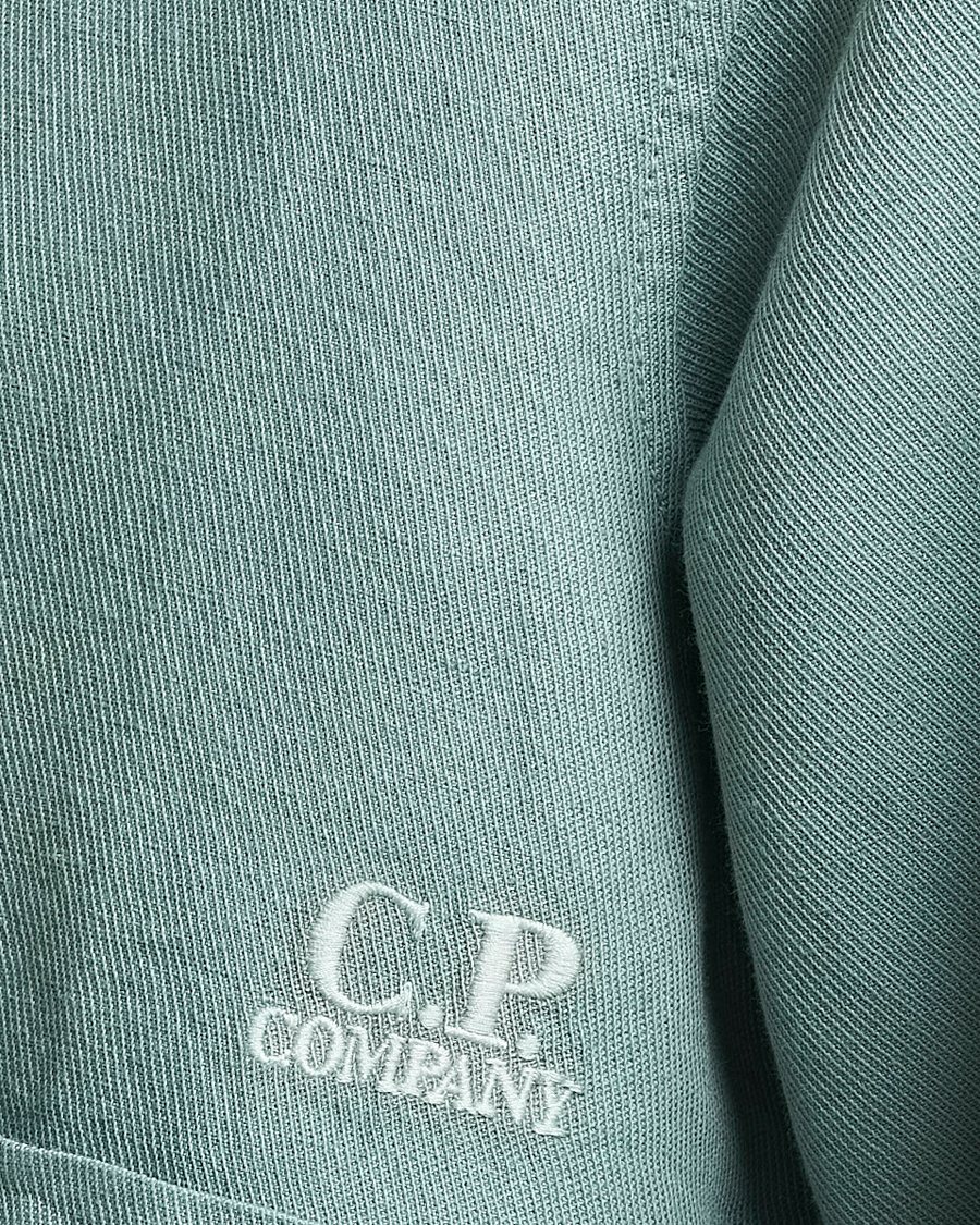 Men | Shirts | C.P. Company | Broken Linen/Cotton Overshirt Light Green