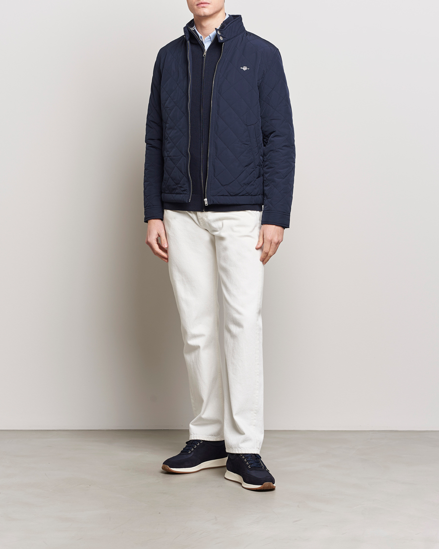 Men | Coats & Jackets | GANT | The Quilted Windcheater Evening Blue