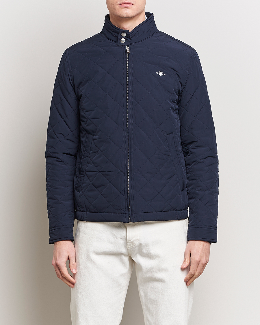 Men | Coats & Jackets | GANT | The Quilted Windcheater Evening Blue