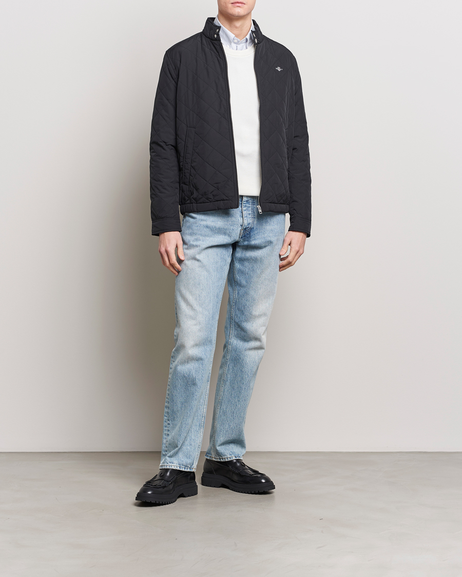 Men | Coats & Jackets | GANT | The Quilted Windcheater Black