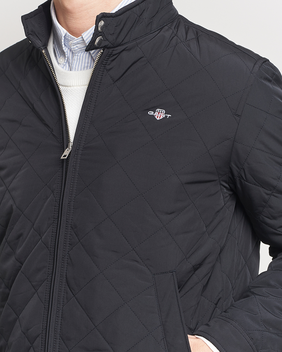 Men | Coats & Jackets | GANT | The Quilted Windcheater Black