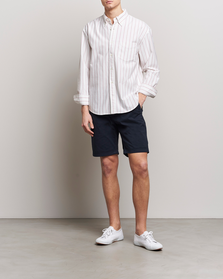 Men | Shirts | GANT | Relaxed Fit Heritage Striped Oxford Shirt White/Red