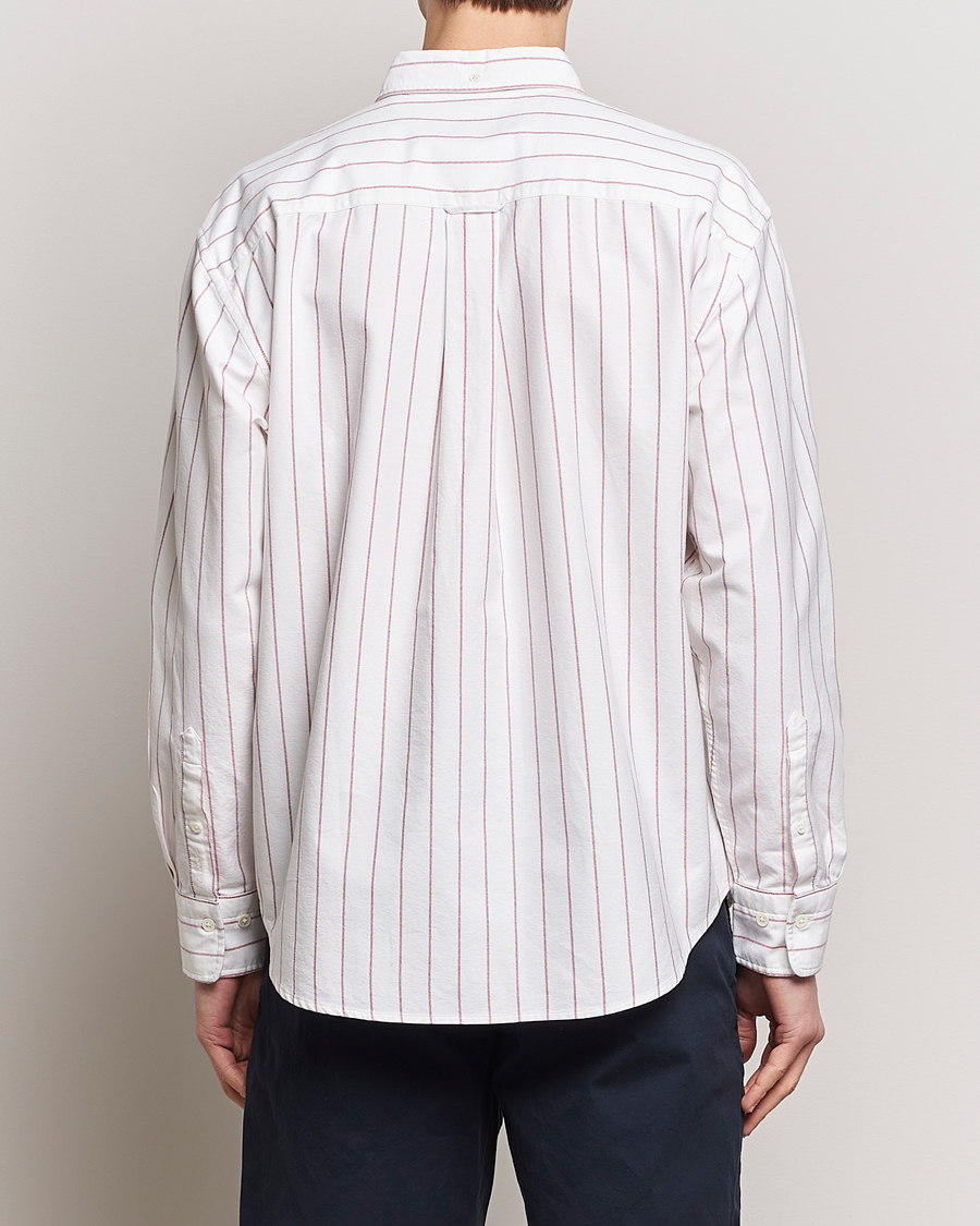 Men | Shirts | GANT | Relaxed Fit Heritage Striped Oxford Shirt White/Red