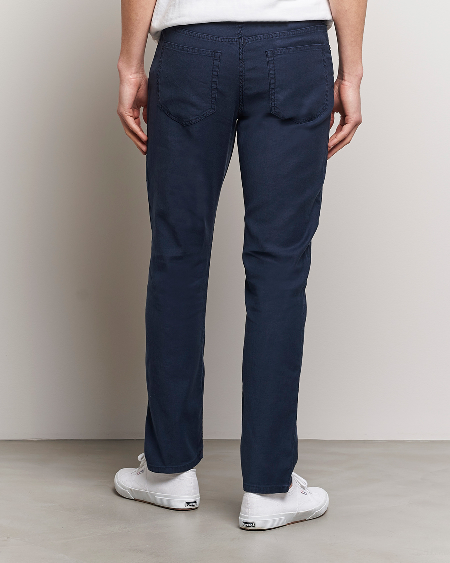 Men | Trousers | GANT | Cotton/Linen 5-Pocket Trousers Marine
