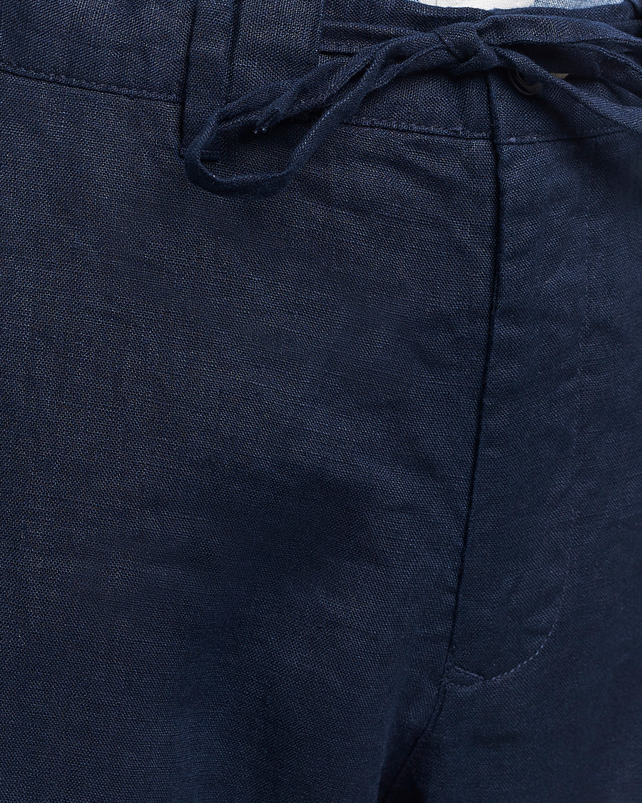 Men | Trousers | GANT | Relaxed Linen Drawstring Pants Marine