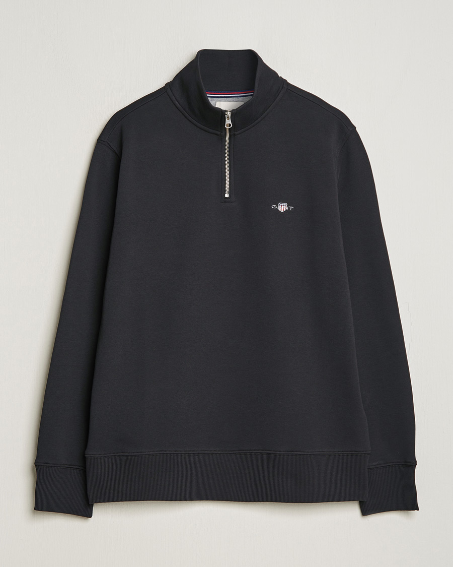 Men | Sweaters & Knitwear | GANT | Original Shield Half Zip Sweater Black