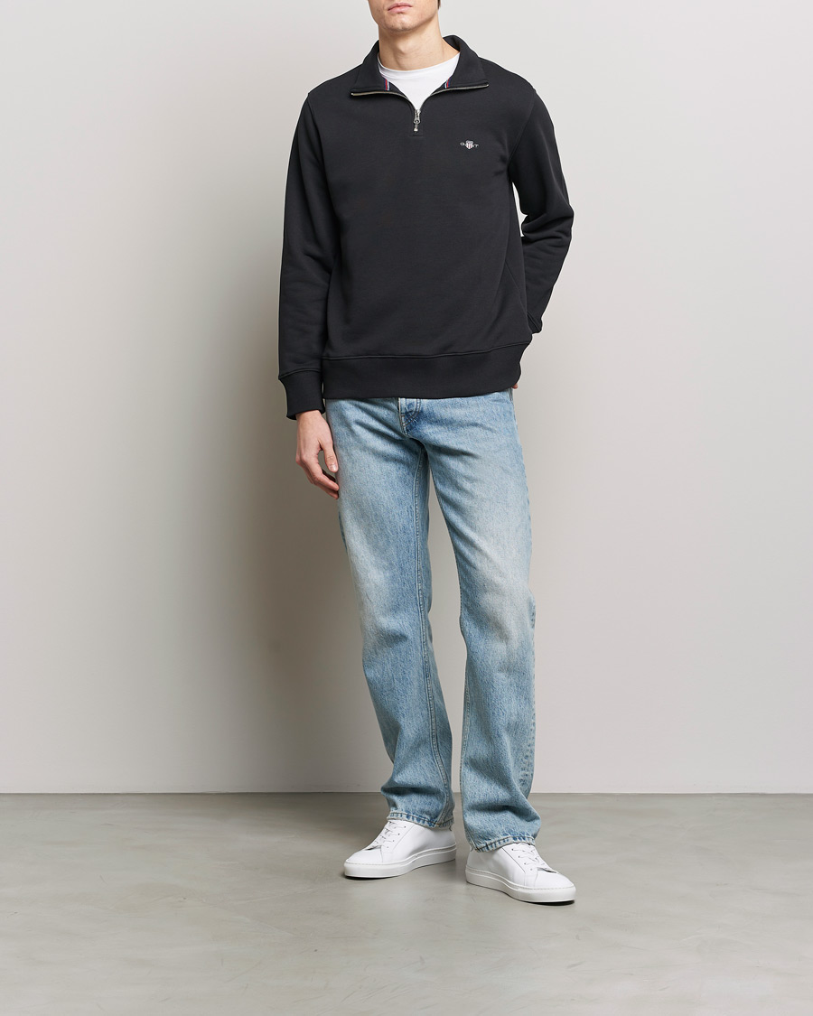 Men | Sweaters & Knitwear | GANT | Original Shield Half Zip Sweater Black